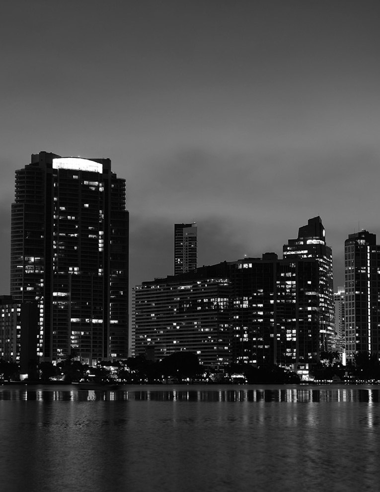Miami skyline at night